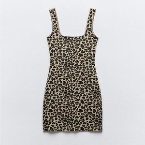 Leopard cheetah prints mini dress zara size small